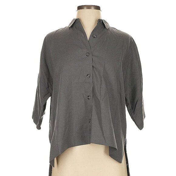 .. Everlane The Drapey Square Shirt, Slate Grey (XXS) - Picture 8 of 11